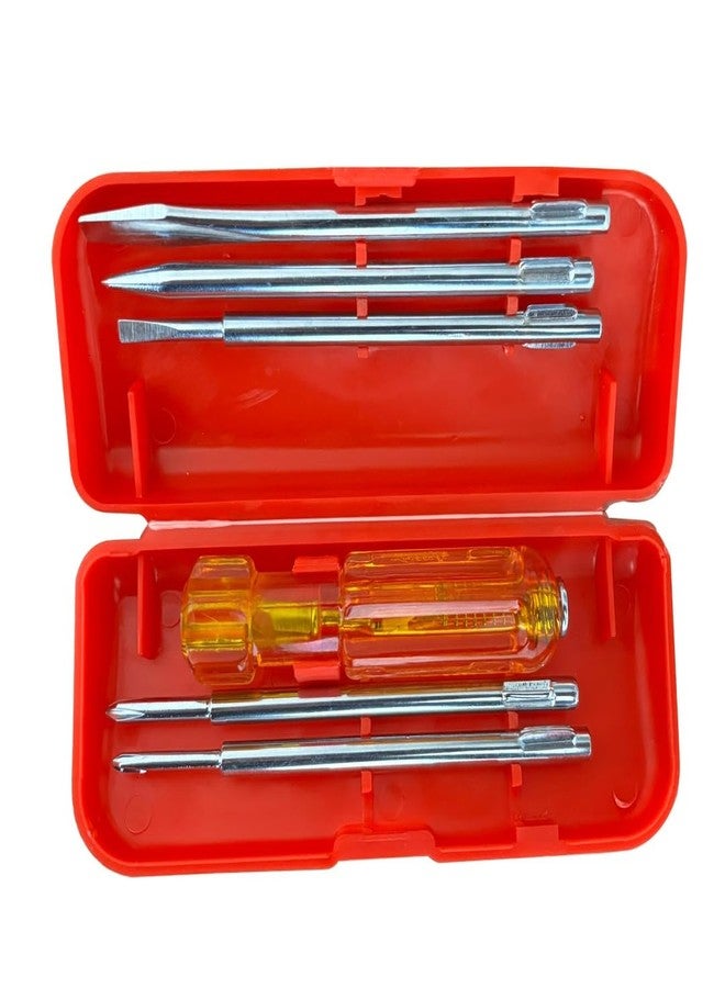 Link Prabal Screwdriver Kit with Sturdy Transparent PVC Handle - 5 Blades Including Flat & Phillips Head for Multipurpose use - Image 1